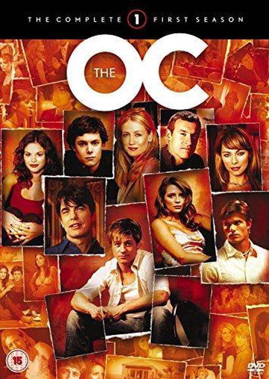 Dvd-hoes van 'The OC - The Complete First Season' met foto's van de cast.