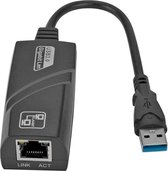USB naar internet LAN Netwerk Adapter 10/100/1000Mbps - USB 3.0 naar RJ45 - Zwart