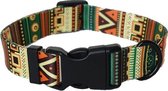 Halsband Hond Kleuren Aztec Print - Leiband - verstelbaar - motief - katoen - maat S - 20 tot 29 cm