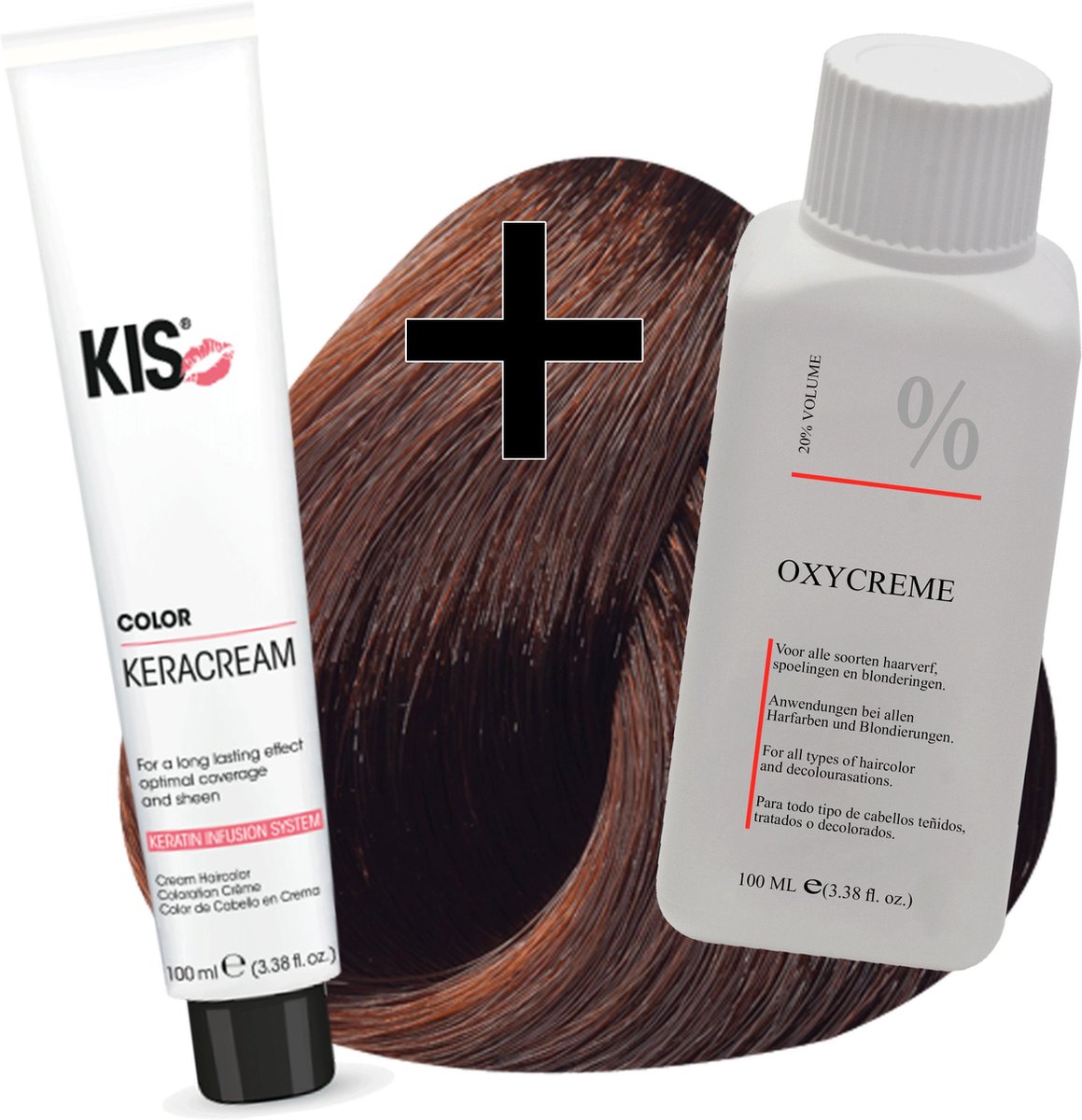 KIS haarverfset - 6KB Donker koperblond - haarverf & waterstofperoxide