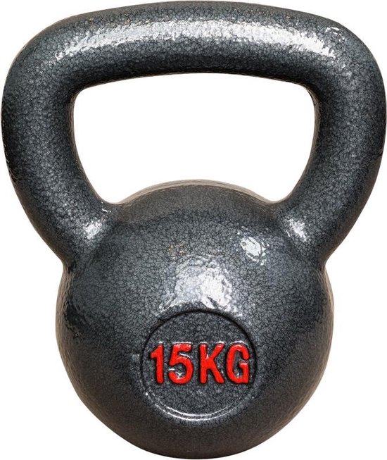 IVOL Kettlebell Gietijzer 15 kg - Cast Iron - Professioneel fitness gewicht - Voor Crossfit en Bootcamp - Gietijzeren Kettlebell