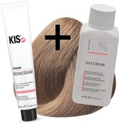 Kit de teinture pour cheveux KIS - 5T Tabac foncé - teinture pour cheveux et peroxyde d'hydrogène - NL KIS haarverfset - 5T Donker tabak  - haarverf & waterstofperoxide