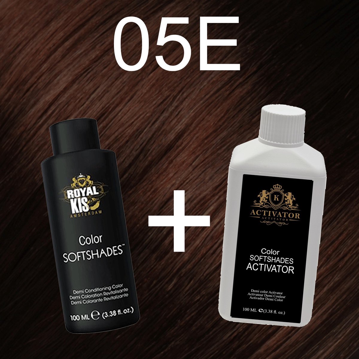 Softshade set incl. activator - 05E semi permenante kleuring | KIS - haarverf & activator - thuis haar verven