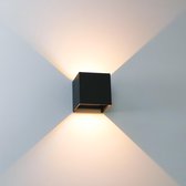 Proventa kubus LED wandlamp voor binnen & buiten - Modern zwart
