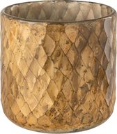 J-Line Windlicht Ruit Glas Goud