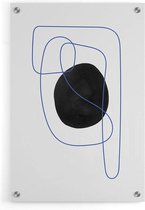 Walljar - Blue Lines - Muurdecoratie - Plexiglas schilderij