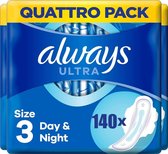 Always Ultra Day & Night Maandverband Met Vleugels - Maat 3 - Multi Pack - 140 Stuks