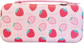 Case geschikt voor Nintendo Switch & OLED- roze strawberry - 12 spellen