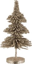 J-Line Kerstboom Deco Plastiek Bolletjes Glitter Champagne Small