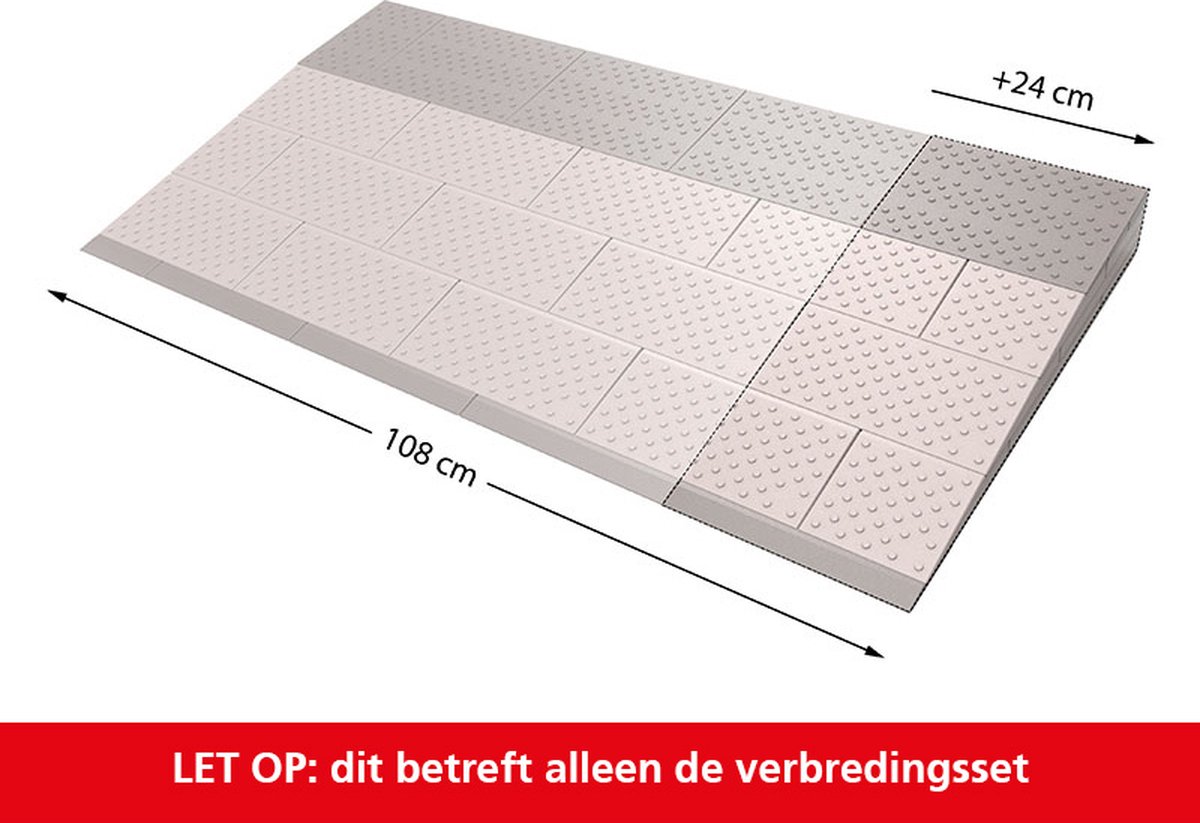 Deluxe Drempelhulp verbredingsset 4 - Grijs/Bruin - 570 x 240 mm