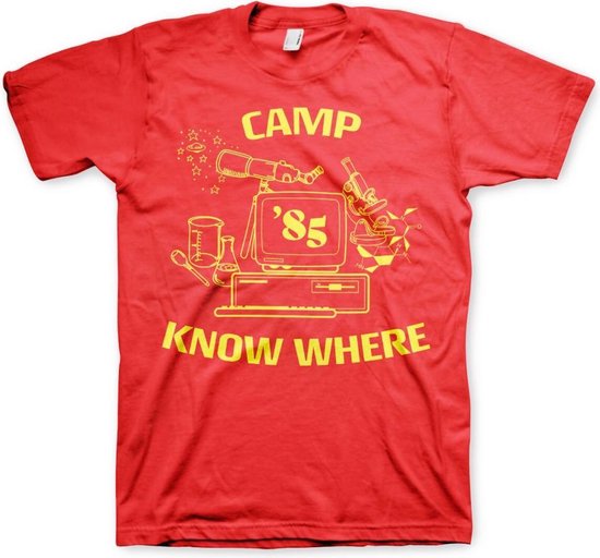 Stranger Things Heren Tshirt -2XL- Camp Know Where Rood