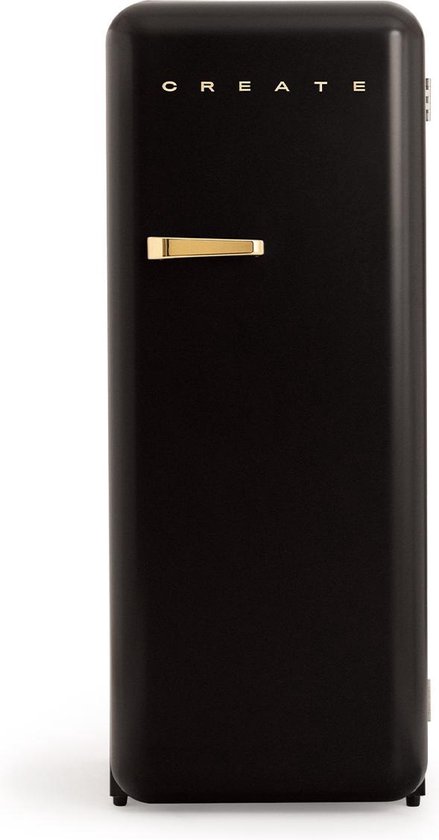 Koelkast: CREATE RETRO FRIDGE 150 GOLD - Kastmodel Koelkast - 260L - Zwart, van het merk Create