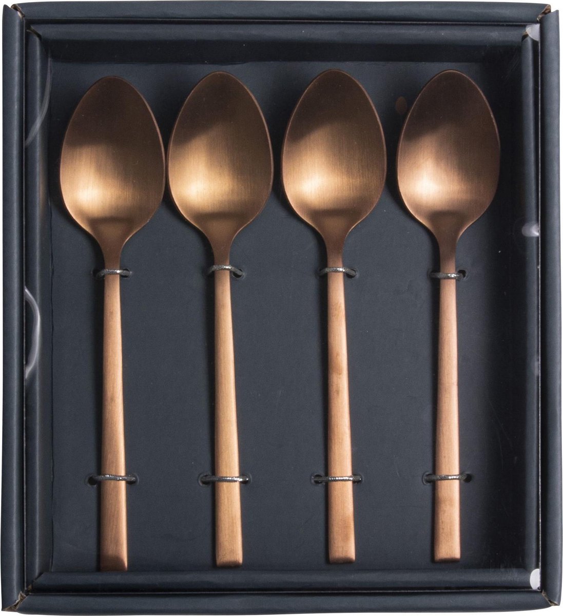 Koffielepeltjes koper - set 4 stuks