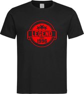 Zwart T-Shirt met “ Legend sinds 1996 “ print Rood Size XXXXL