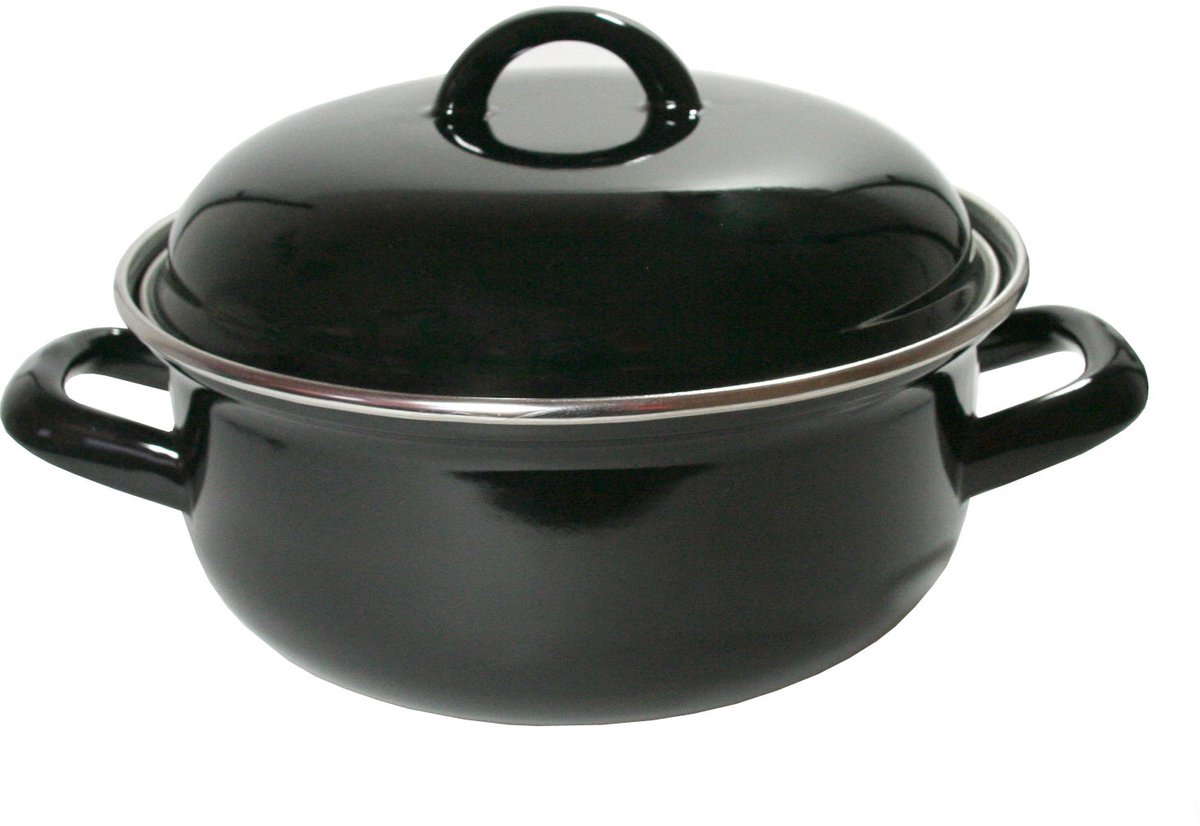 Braadpan - 20cm - Emaille - Zwart