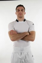 Rashguard Adidas: beschermshirt met kraag | Wit / Zwart (Maat: XXL)