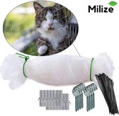 Kattennet - Kattengaas - Transparant - 300 x 800CM - Kattennet Balkon - Tuingaas - Gaas - Balkon Net - Kattenbeschermnet - Veiligheidsnet - Zwart - Makkelijk te Monteren - Complete Set - Bijt