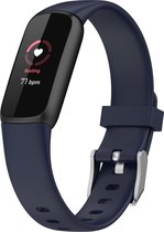 By Qubix - Fitbit Luxe bandje - Sportbandje met gesp - Maat: Small - Donkerblauw