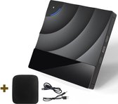 UrBestGoods Externe DVD/CD - Speler en brander - 2021 model - Touch knop - Plug & Play - Voor laptop & computer -Inclusief hoesje - USB 3.0 - Zwart