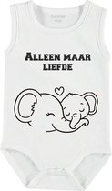 Baby romper met tekst | alleen maar liefde | mouwloos | maat 50-56 | kraam cadeau | baby