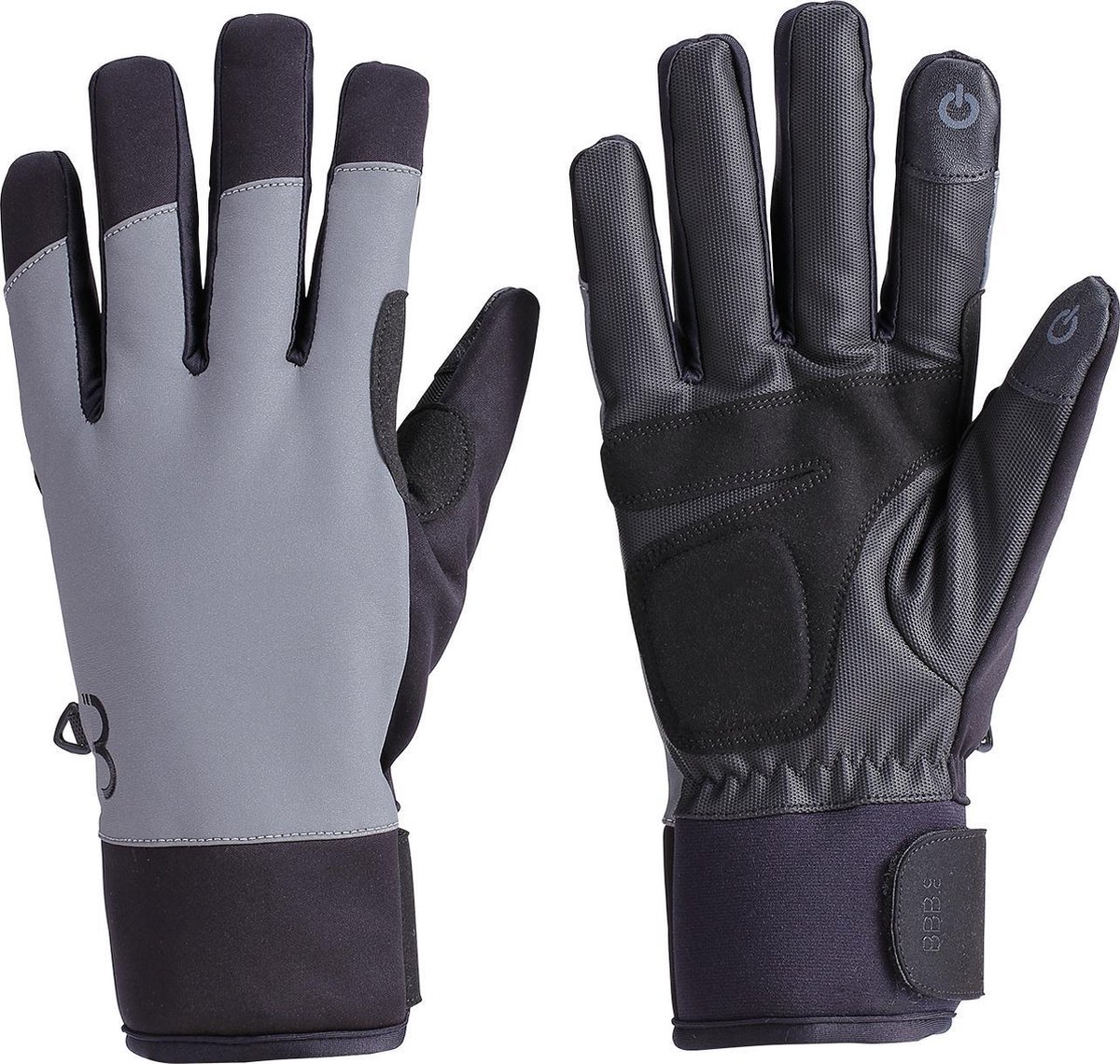 BBB Cycling ColdShield Reflective Fietshandschoenen Winter - 5 - 10 ℃ - Winddichte Wielrenhandschoenen - Waterproof Fietshandschoenen Heren & Dames - Touchscreen Compatibel - Reflecterend - Zwart - Maat M - BWG-38