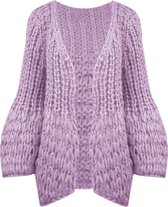 Vest Liva Handmade Grof Gebreid Lila