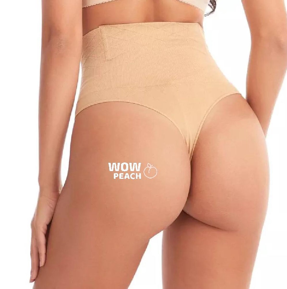 Wow Peach String Shaper Nude | Thong Shaper | Corrigerend string |Onzichtbare string | String met hoge taille |Shape wear |High waist string |Dames |Correctie ondergoed|Naadloos string |Seamless string |Afslank