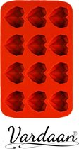3D Diamand Hartvormige Siliconen Mal - 12 Vormpjes Siliconen Mal - Nonstick Bakvorm - Diamanten Hartvorm - Geo Hart - Bakken - Cakesicles - Chocolade