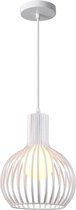 Hanglamp Slaapkamer - Zinaps Moderne Hanglamp Kooi Hanglamp in Vaas Vorm Metalen Hanglamp Voor Slaapkamer Woonkamer Eetkamer Diameter 20 cm Wit (WK 02129)