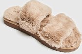 Hunkemöller Dames Accessoires Slippers Fake Fur  - Bruin - maat 40/41