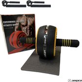 Ab Roller - Ab Trainer - Resistance Band incl. Mat - Crossfit Ab Wheel - Trainingswiel Workout - Cadeau - JospCo®