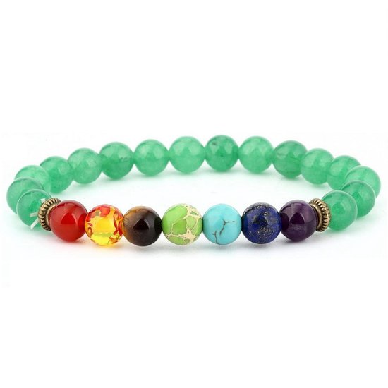 Chakra –Armband Echt Natuursteen - 20 cm - Aventurijn / Aventurien