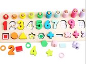 Montessori speelgoed | Smartgames voor kinderen 3-in-1 Houten Nummer Puzzel & Houten Getallen Puzzel & Rekenpuzzel - Rekenen & Kleuren & Vormen & Nummer & Vormenpuzzel - Tellen en stapelen - 