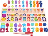 Montessori | speelgoed| smartgames voor kinderen - 5-in-1 Visspel & Houten Nummer Puzzel & Houten Getallen Puzzel & Rekenpuzzel - Rekenen & Kleuren & Vormen & Nummer & Vormenpuzzel