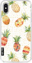 Casetastic Apple iPhone XS Max Hoesje - Softcover Hoesje met Design - Pineapples Orange Green Print