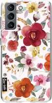 Casetastic Samsung Galaxy S21 4G/5G Hoesje - Softcover Hoesje met Design - Flowers Multi Print