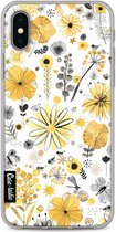 Casetastic Apple iPhone X / iPhone XS Hoesje - Softcover Hoesje met Design - Flowers Yellow Print