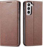 Casecentive Luxe Leren Wallet case - Portemonnee hoesje - Samsung Galaxy S21 Plus bruin