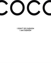 Joya Beauty Poster - Coco Chanel Vogue Fashion - 60 X 40 Cm - Zwart En Wit