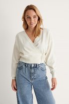 NA-KD Overlap Knitted Dames Vest - Maat XL