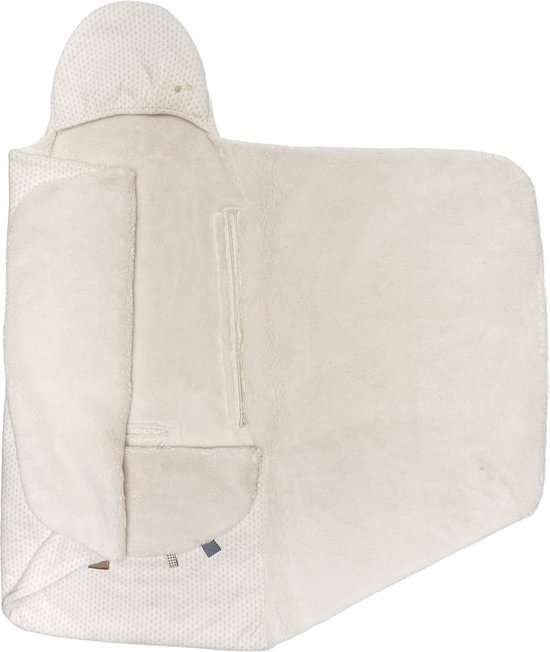 Snoozebaby Trendy Wrapping - wikkeldeken - organic katoen - geschikt voor alle autostoelen groep 0 - 90x110cm - zacht beige Stone Beige