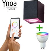 Ynoa smart home - Slimme buitenverlichting Nice - Zwart - White & Color Tones - Zigbee 3.0 - Dimbaar - RGBW - Werkt met o.a. Philips Hue* en Homey - IP54 - Smart wandlamp voor binn