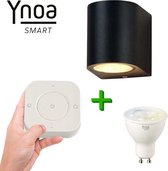 Ynoa slimme buitenverlichting Valence - Zwart - Inclusief afstandsbediening - Zigbee 3.0 - CCT diverse wittinten instelbaar - IP54 - Smart wandlamp voor binnen en buiten