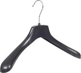 De Kledinghanger Gigant - 5 x Mantel / kostuumhanger kunststof zwart met schouderverbreding, 38 cm