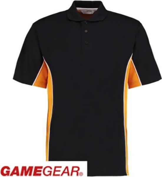 Gamegear Track Heren Poloshirt KK475 – Zwart/Oranje maat M
