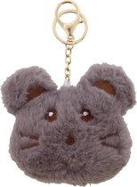 Sleutelhanger Fluffy Muis - 10x8x3 cm - Grijs