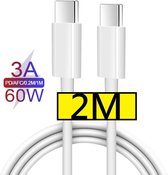 USB-C naar USB-C kabel - 2M - Geschikt voor USB-C Stekker / Adapter - Snellaadkabel Samsung S21 / S21FE / S21 Plus / S21 Ultra / A52 / A72 / A53 / A73 / A51 / A50 / A11 / A12 / A21 / A21s / A