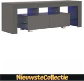 Tv meubilair - Spaanplaat - Hoogglans Grijs - Kast - Designer - LED verlichting - Meubel - TV - Woonkamer - Slaapkamer - Nieuwste Collectie