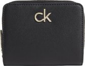 Calvin Klein - RFID - Re-lock ziparound wallet met flap medium - dames portemonnee - black