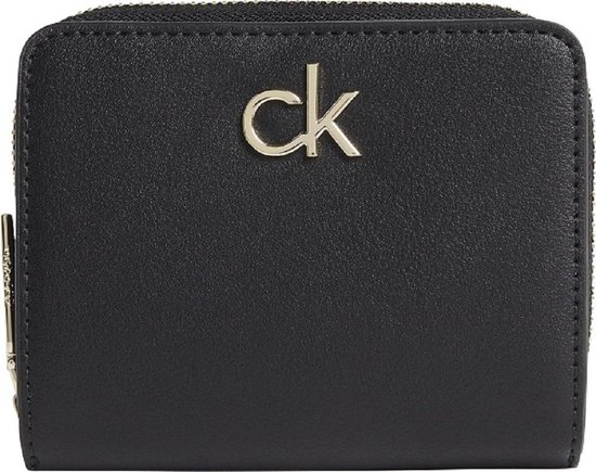 Calvin Klein - RFID - Re-lock ziparound wallet met flap medium - dames  portemonnee - black | bol.com